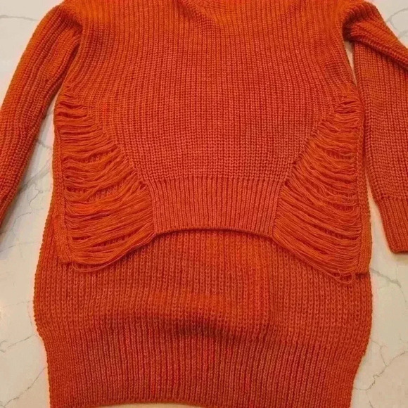 Cleo Womens Long Sleeve Sweater Burnt Orange Size Medium - Picture 3 of 8